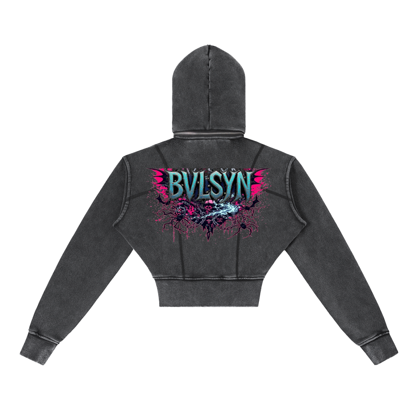 SYNNER Vintage Washed Cropped Fleece Hoodie