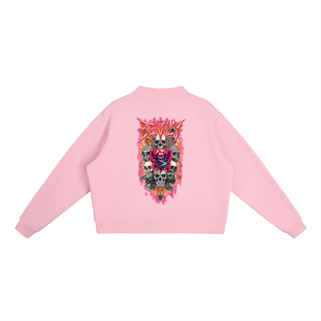 Essential Fleece Mock-Neck Crew Sweatshirt