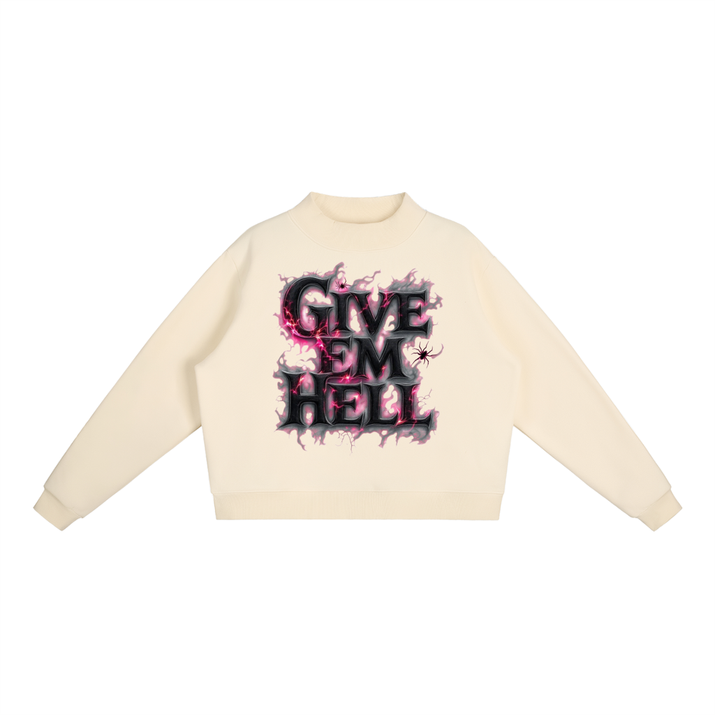 Essential Fleece Mock-Neck Crew Sweatshirt