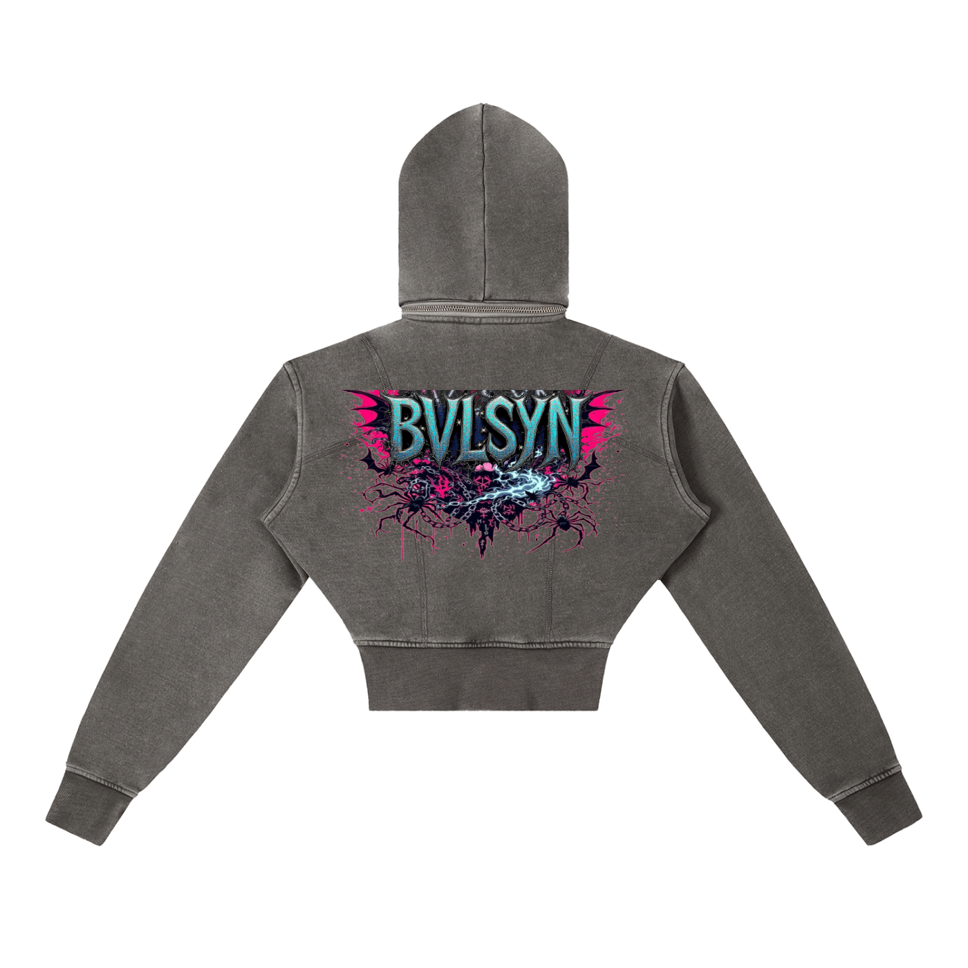 SYNNER Vintage Washed Cropped Fleece Hoodie