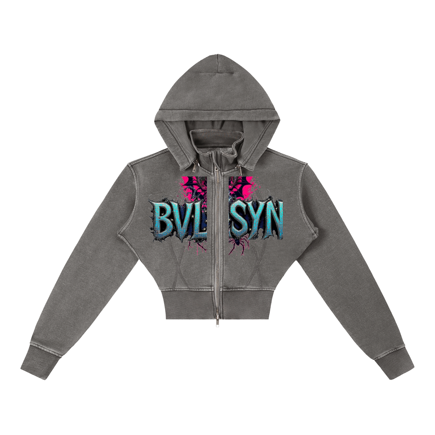 SYNNER Vintage Washed Cropped Fleece Hoodie