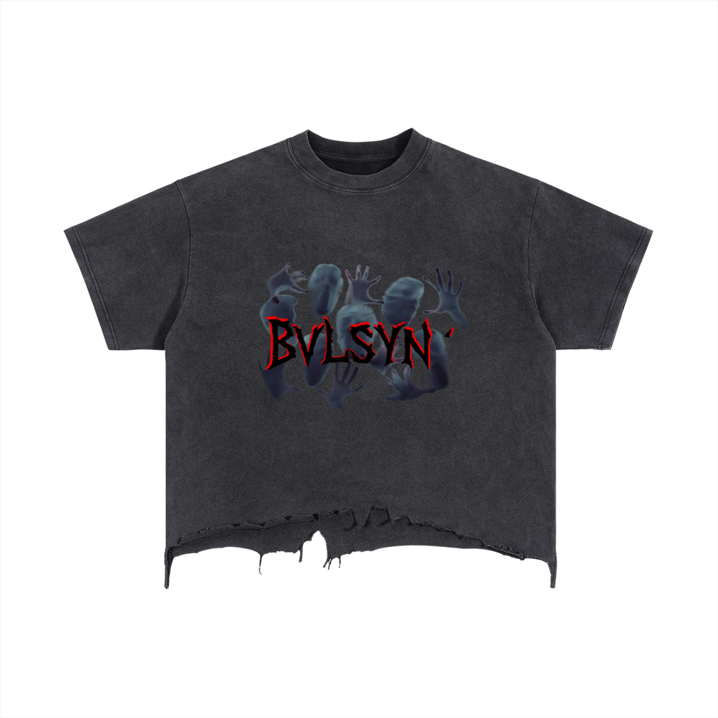 Vintage Wash Boxy Distressed Hem T-Shirt