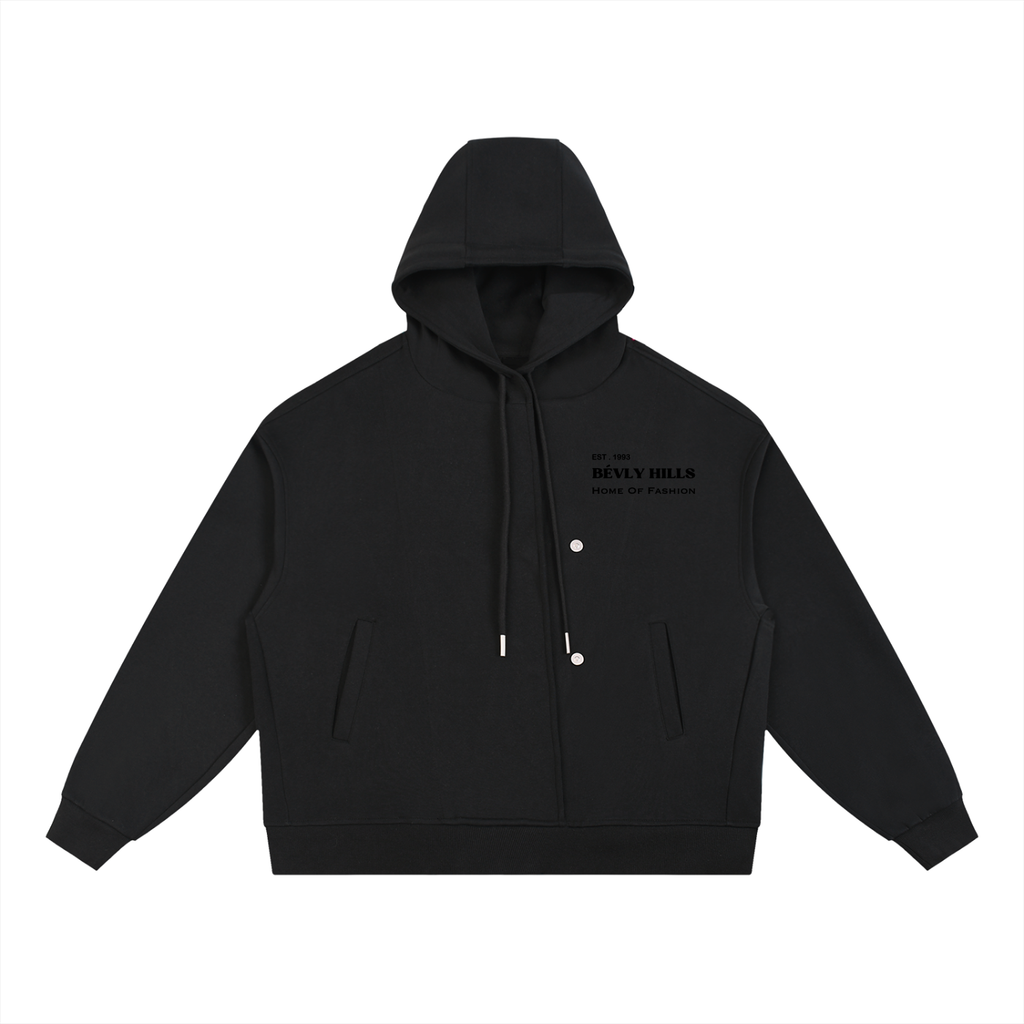 Home Of Fashion Boxy Button Placket Hoodie