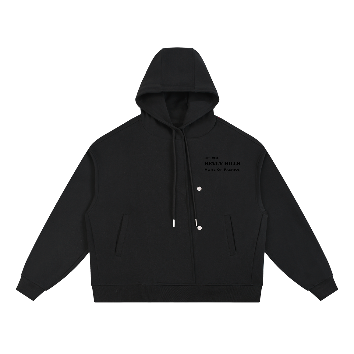 Home Of Fashion Boxy Button Placket Hoodie