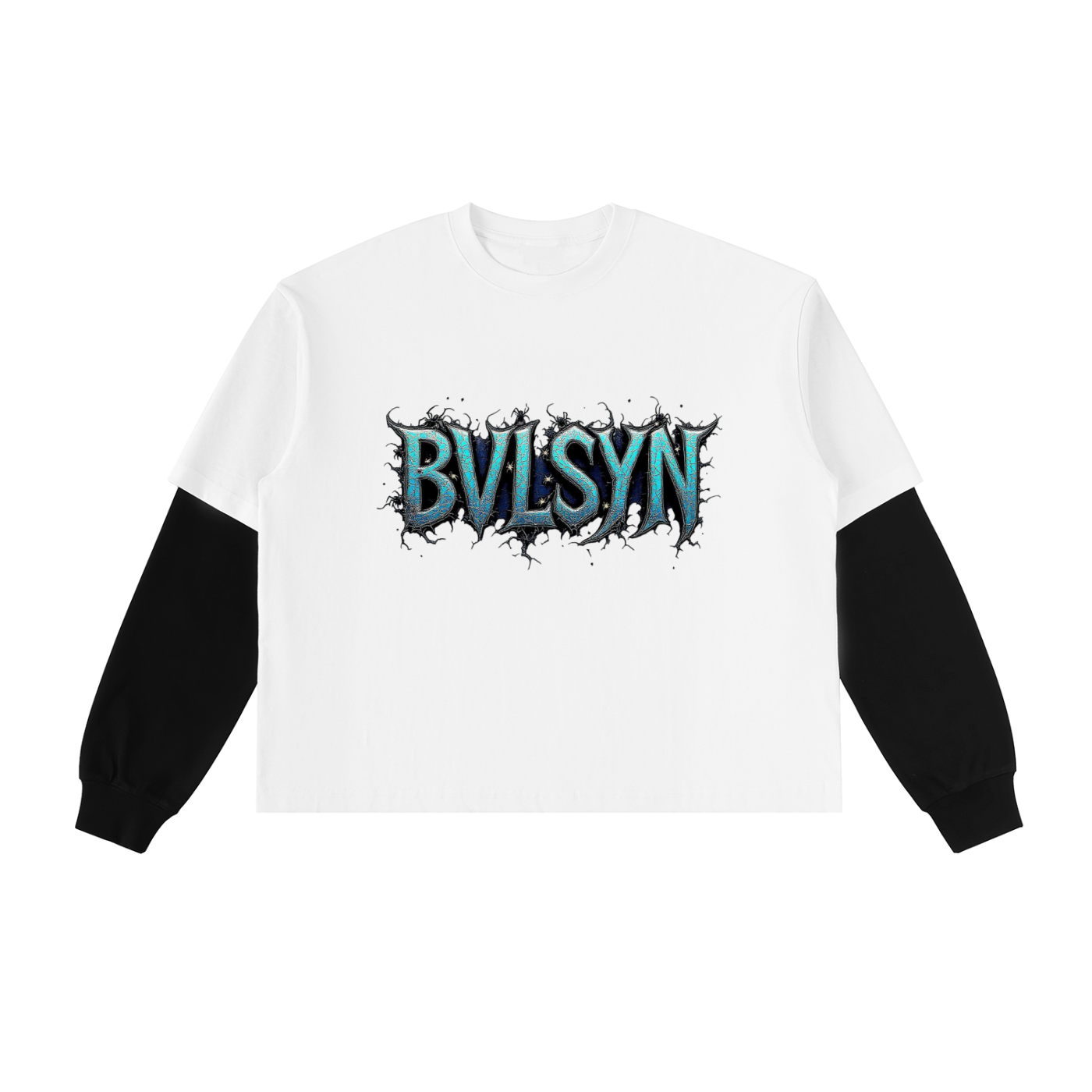 Layered Contrast Sleeve Cotton T-Shirt