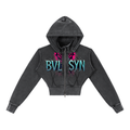 SYNNER Vintage Washed Cropped Fleece Hoodie