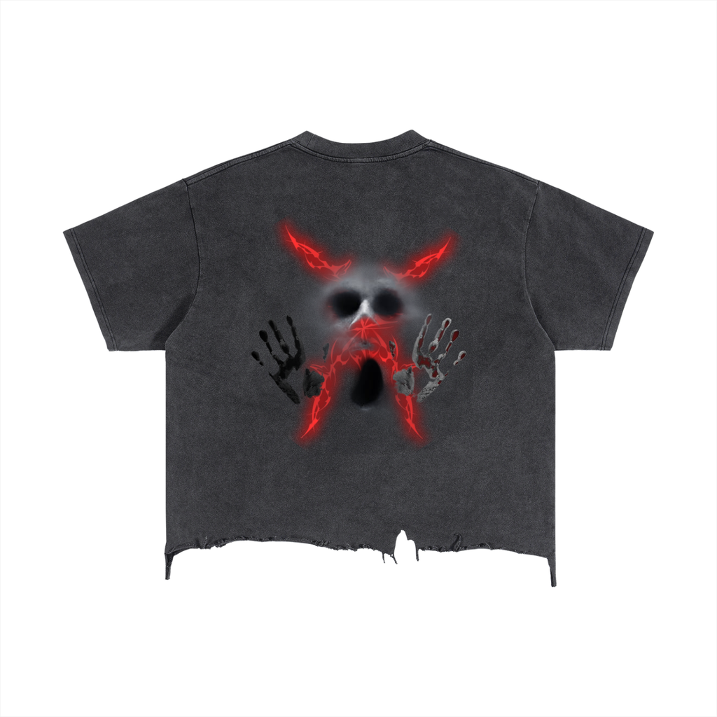 Vintage Wash Boxy Distressed Hem T-Shirt