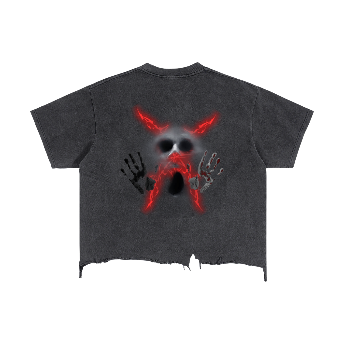 Vintage Wash Boxy Distressed Hem T-Shirt