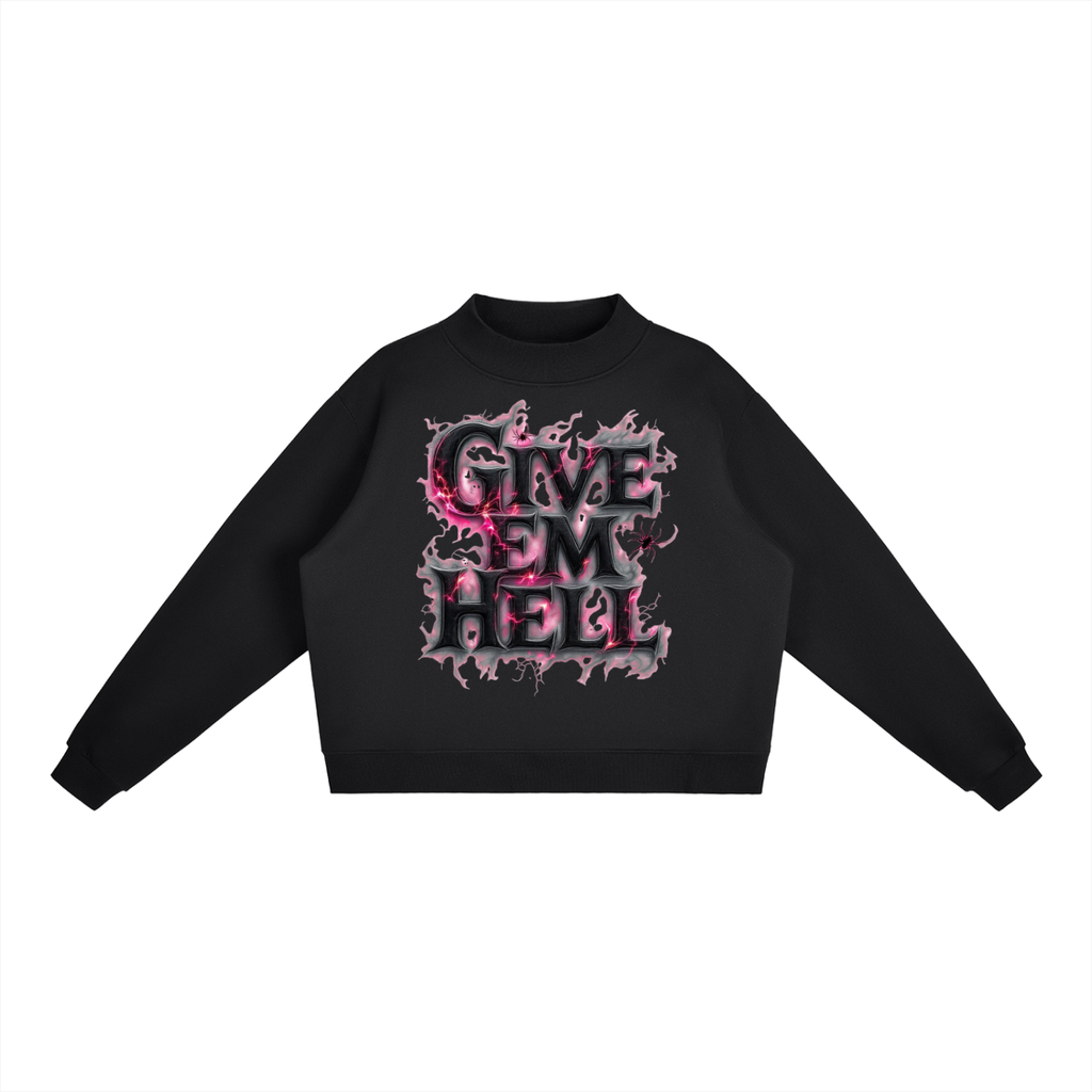 Essential Fleece Mock-Neck Crew Sweatshirt