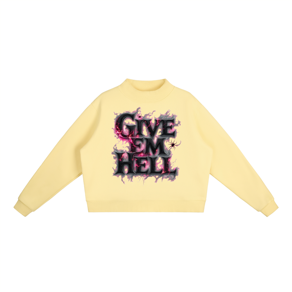 Essential Fleece Mock-Neck Crew Sweatshirt