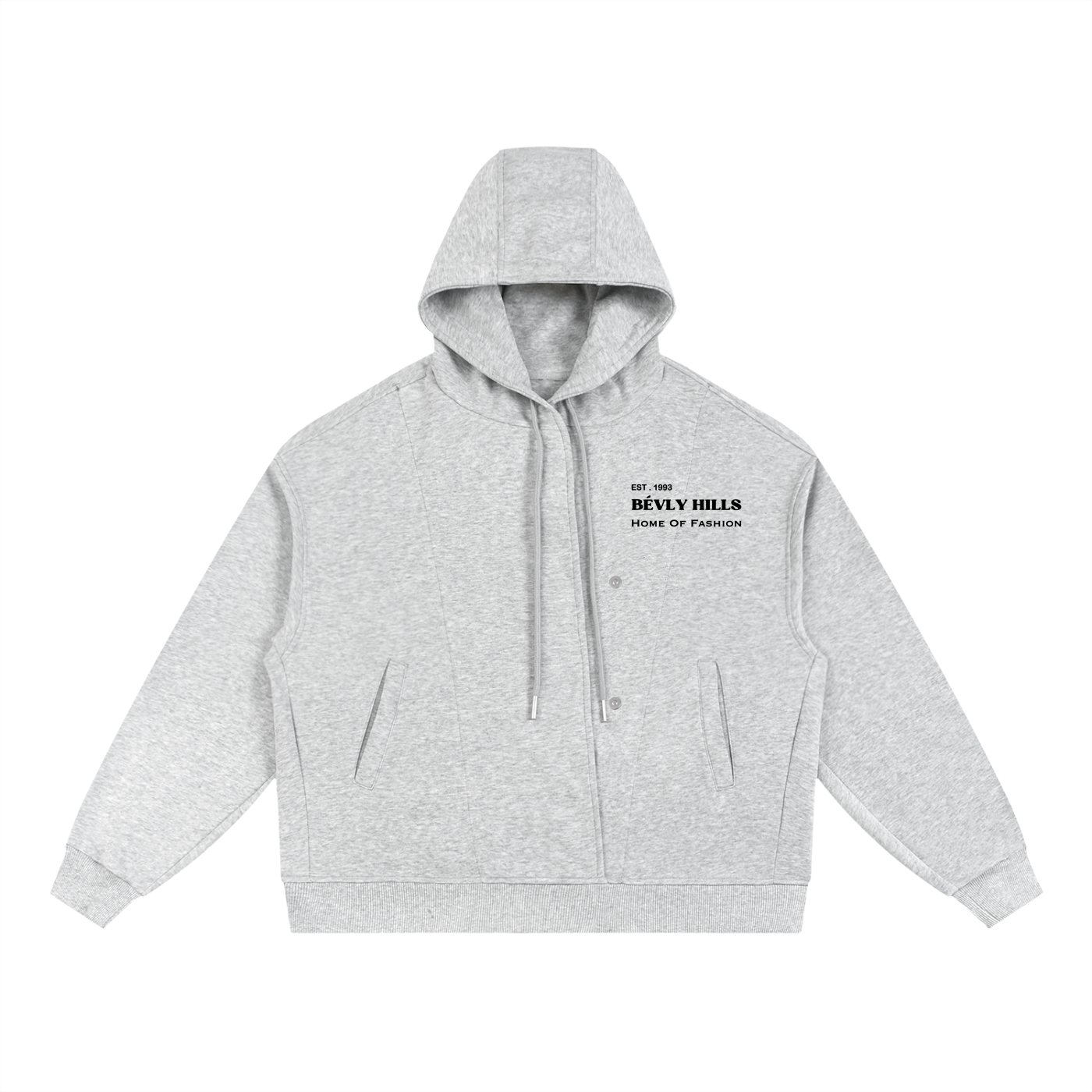 Home Of Fashion Boxy Button Placket Hoodie