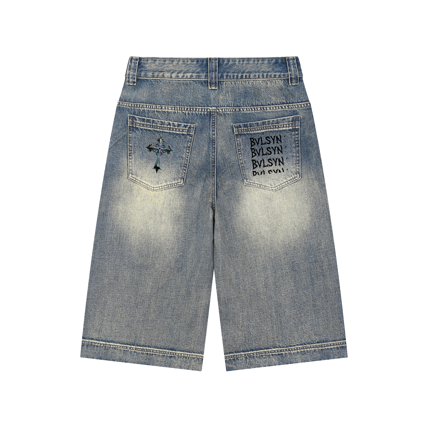 Vintage Wash Baggy Denim Shorts
