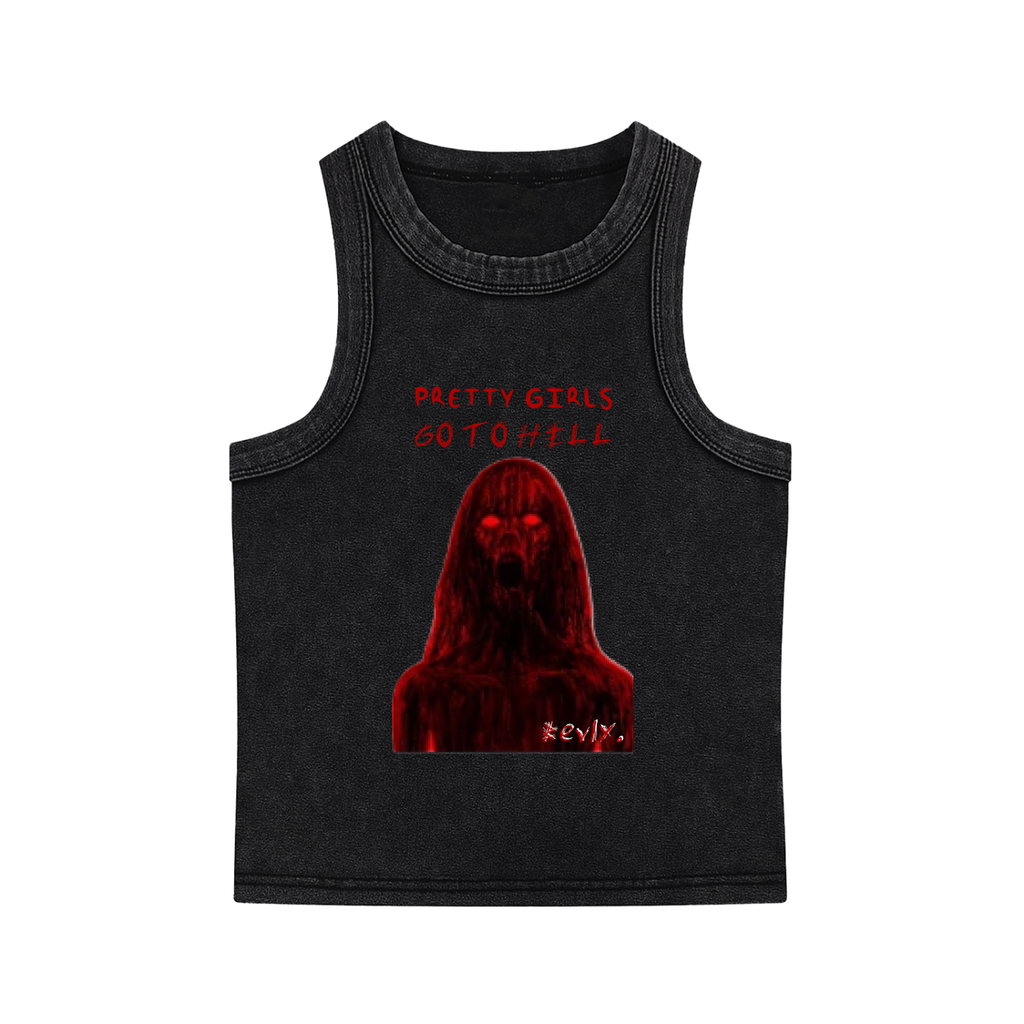 PRETTY GIRLS GO TO HELL Snow Washed Tank Top