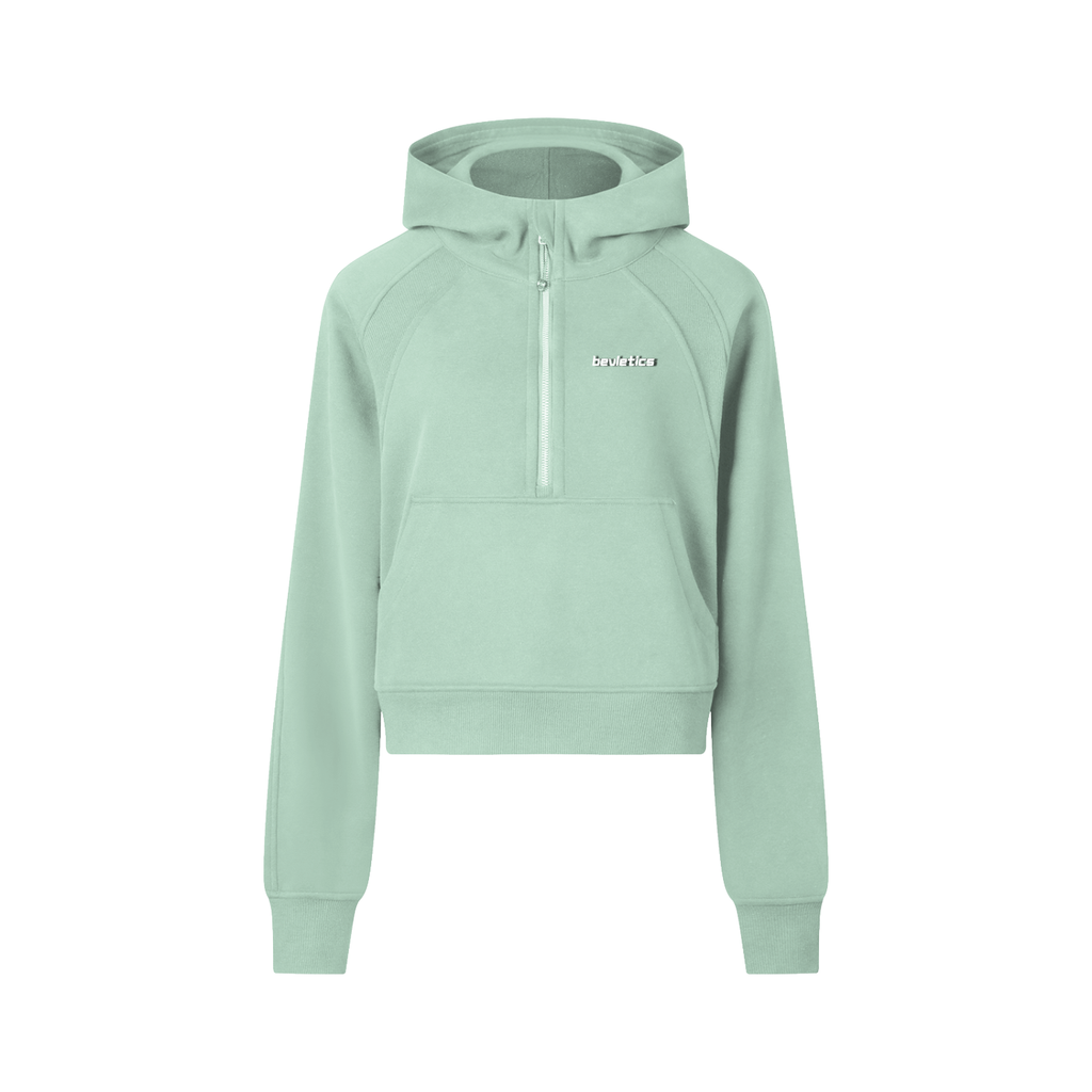 Bevletics Cropped Quarter-Zip Hoodie