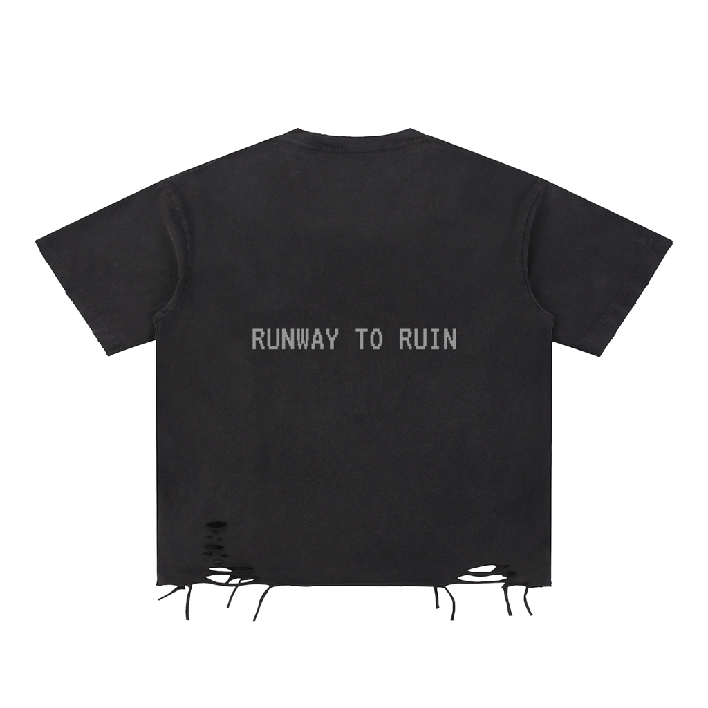 SYNNER Snow Washed Raw-Hem T-Shirt