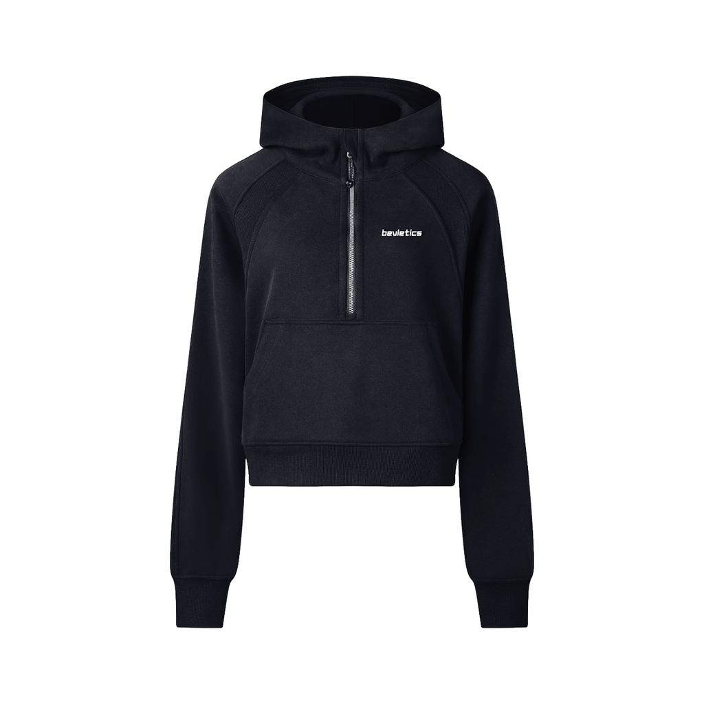 Bevletics Cropped Quarter-Zip Hoodie
